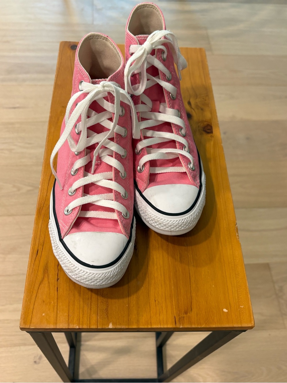 Converse Kids Pink Canvas High-Top Sneakers with White Soles